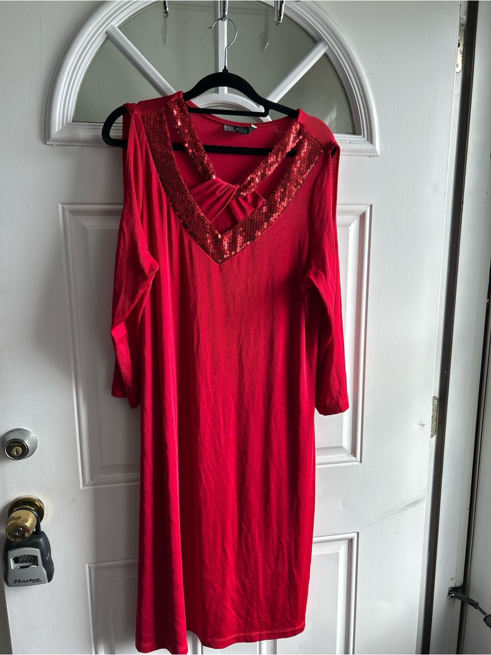 Slinky Red Sexy Dress - Knee Length - Showstopper Fits up to 38 Bust  Pat1